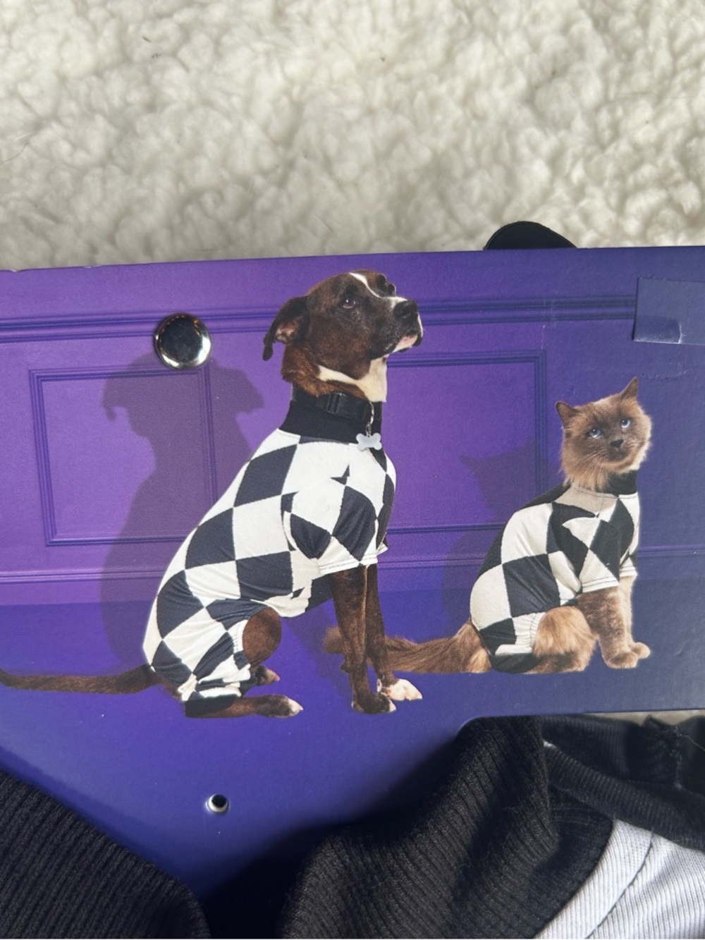 Bootique Harlequin Print Checkered Dog Pajamas XS - Picture 3 of 5